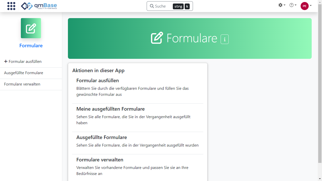 Forms page screenshot