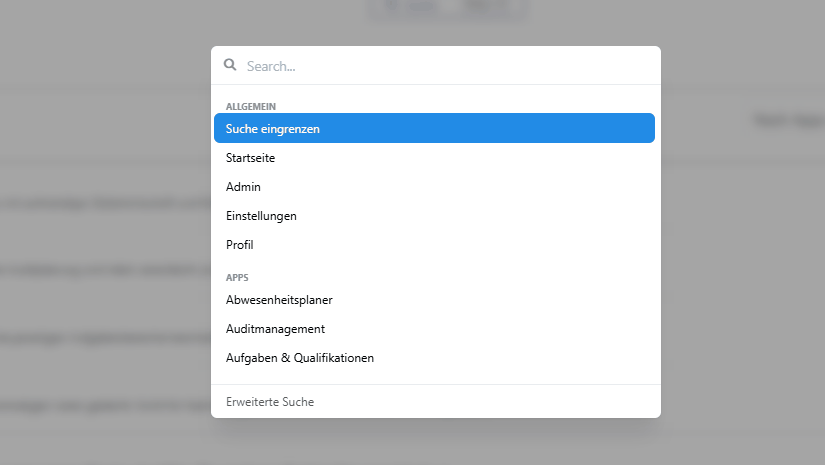 Globale Suche