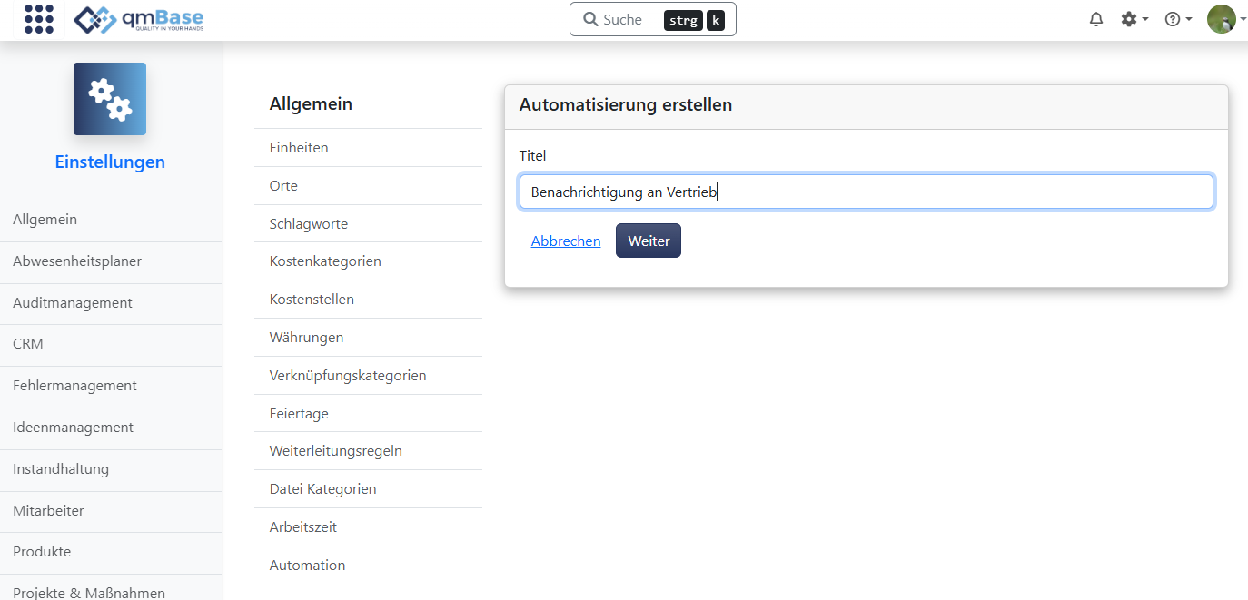 Automatisierung erstellen