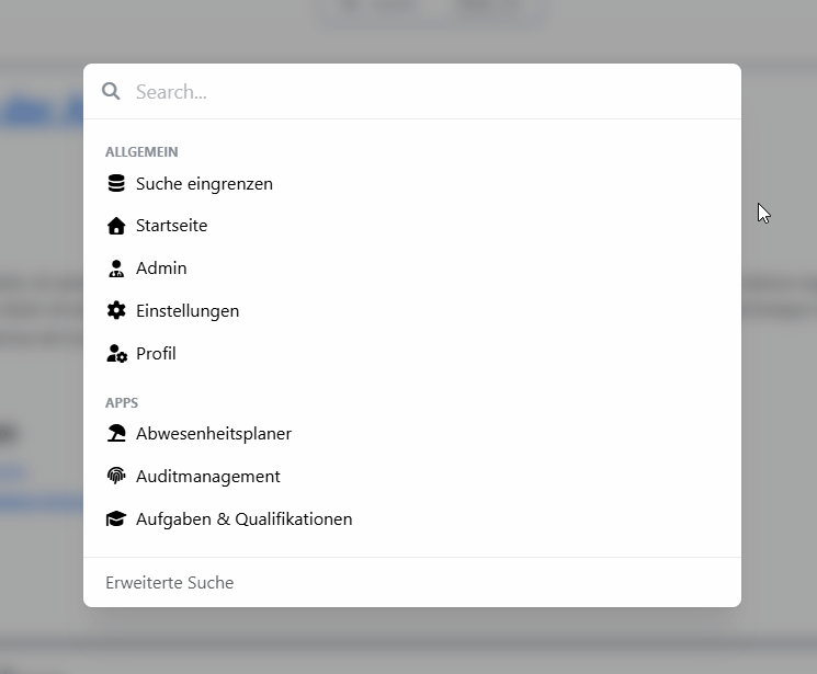 Suche auf eine App eingrenzen